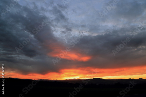 coucher de soleil sur le massif du Sancy
