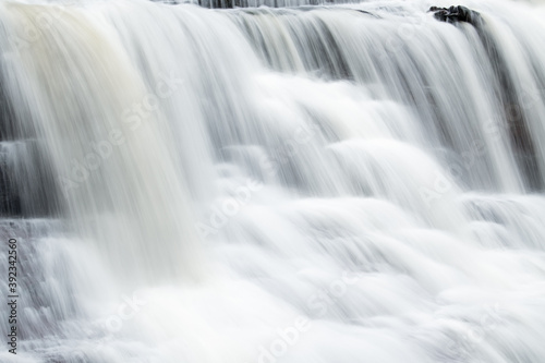 Landscape of Agate Falls captured with motion blur  Ottawa National Forest  Michigan s Upper Peninsula  USA