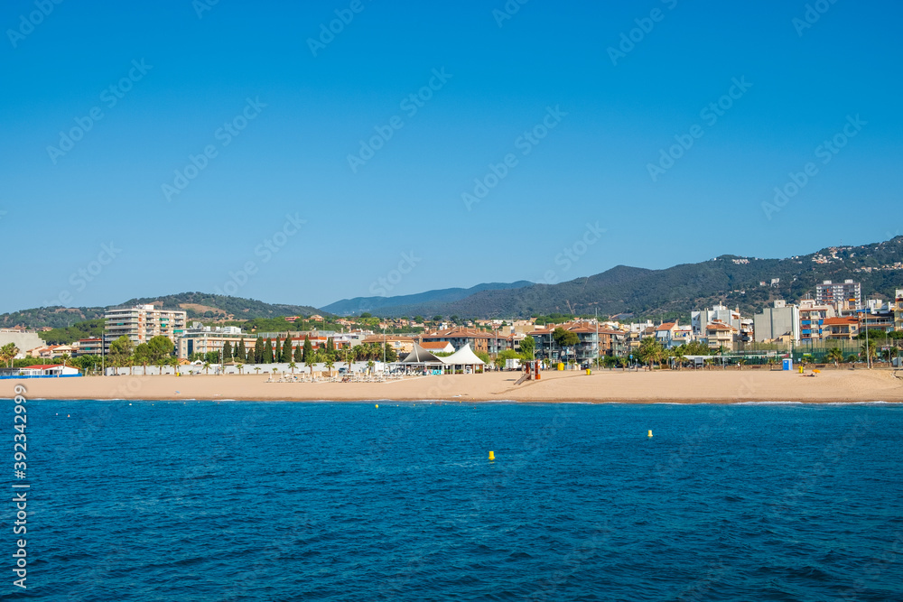 Lloret de Mar beach in summer season, Catalonia, Costa Brava