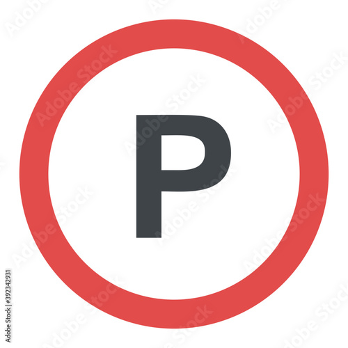 
Parking traffic sign flat icon 
