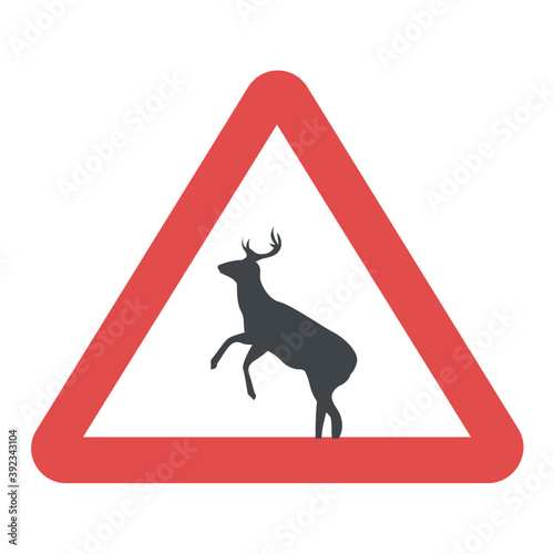  Russia wild animal crossing the roadway sign  