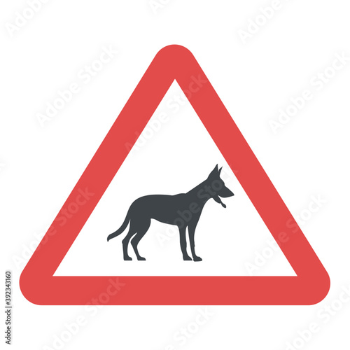 
Dog warning sign, beware of dogs 
