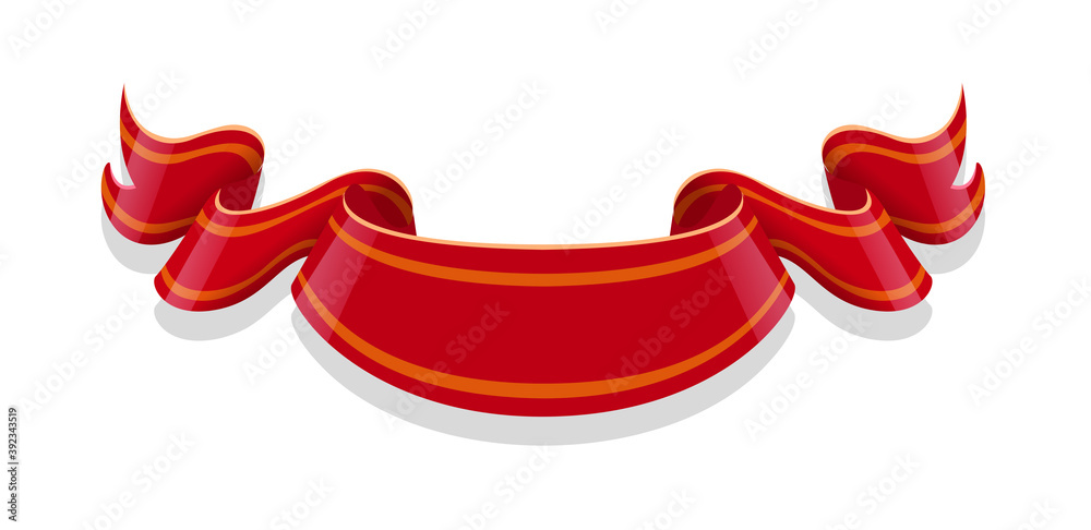Red ribbon isolated on white background. Illustration. Red ribbon isolated on white background. Illustration.