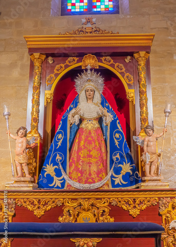 Maria skulpture of the Collegiate Church of Santa Maria de los Reales Alcazares, Ubeda, Andalusia, Spain photo
