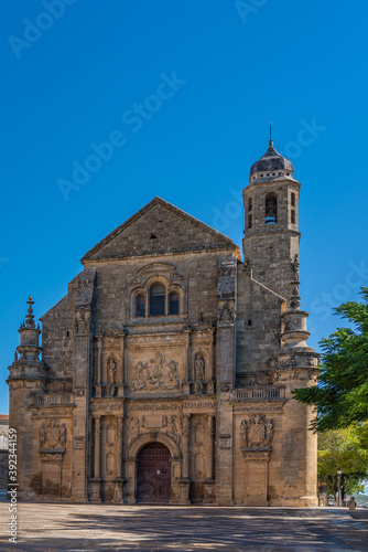 The Sacred Chapel of El Salvador and the Plaza de Vazquez de Molina, Ubeda, Andalusia, Spain vertical