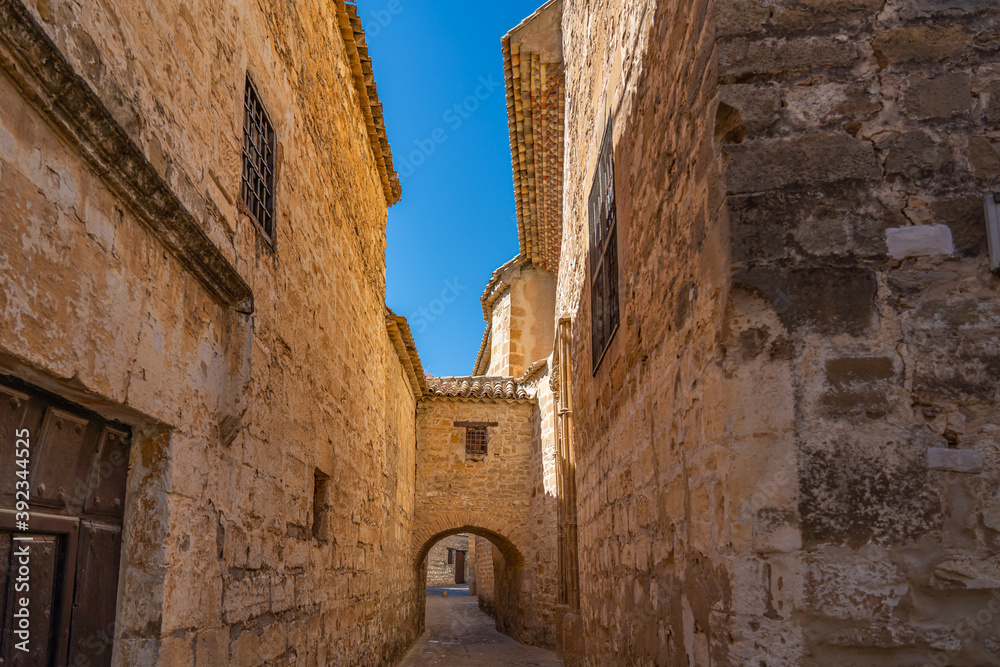 Old stoned alley in Baeza city, declared along with ubeda as world heritage by unesco