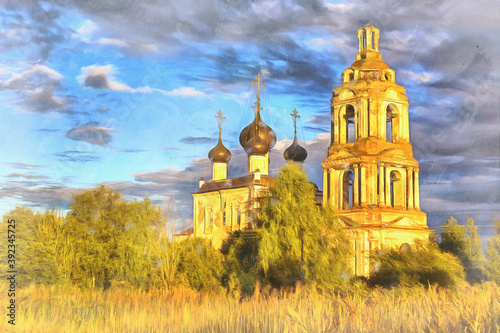 Saint Basil the Great church on Yedka colorful painting photo