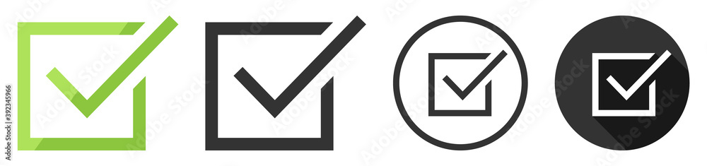 Check mark box icon symbol vector flat design Check mark box icon symbol vector flat design