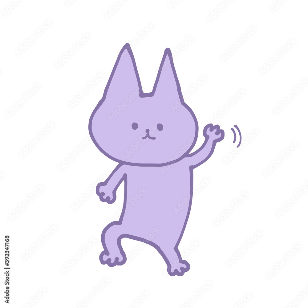 手を振る猫 子猫 手を振る猫 子猫