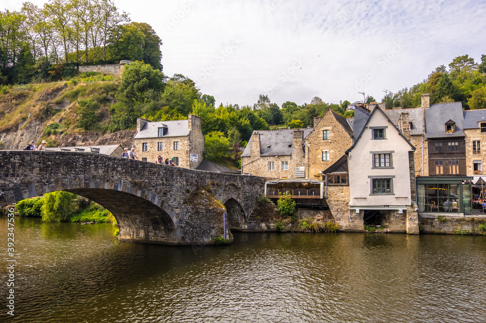 Dinan Port on the Rance River in French Brittany