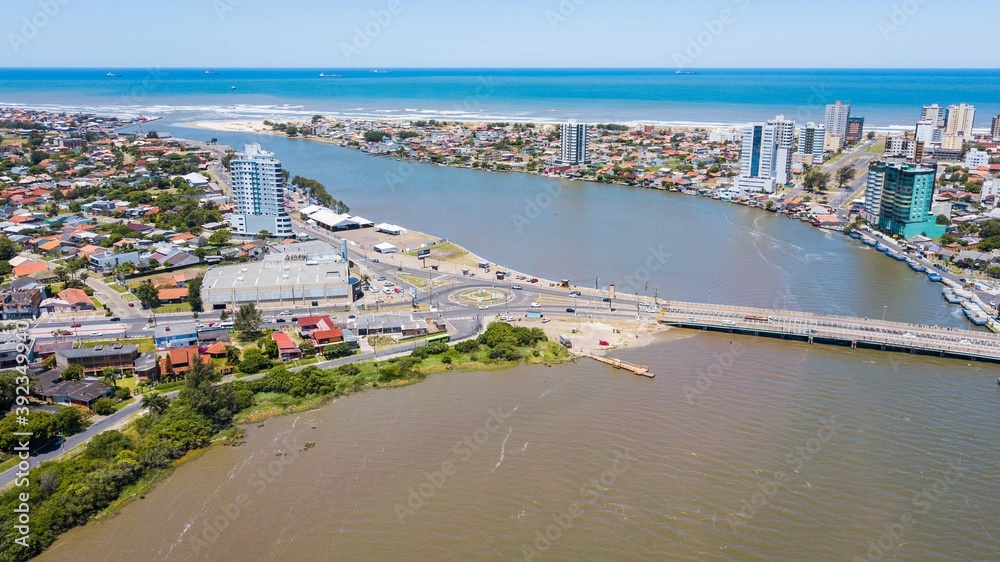 Tramandaí e Imbé - RS. Aerial view of Tramandaí and Imbé city and the river - Rio Grande do Sul – Brazil Tramandaí e Imbé - RS. Aerial view of Tramandaí and Imbé city and the river - Rio Grande do Sul – Brazil