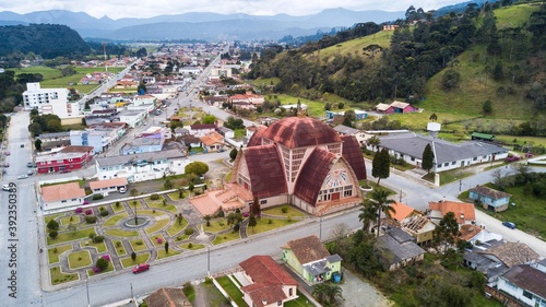 Urubici Cathedral. Aerial view of the Urubici church in Santa catarina photo