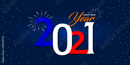 Happy New Year 2021 baner invitation party background. New Year 2021 illustration. New years poster  banner headers for website  landing page  backround etc.