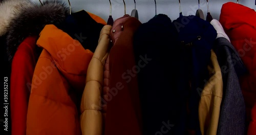 outerwear on a hanger jacket coat close-up video 4k