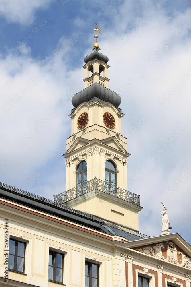 Clock Tower of the City Hall of Riga, Latvia