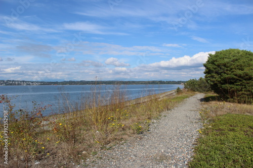 A trail along the Semiahmoo Spit in fall