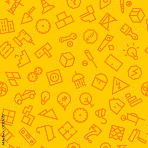 Seamless pattern with construction icons. Vector illustration