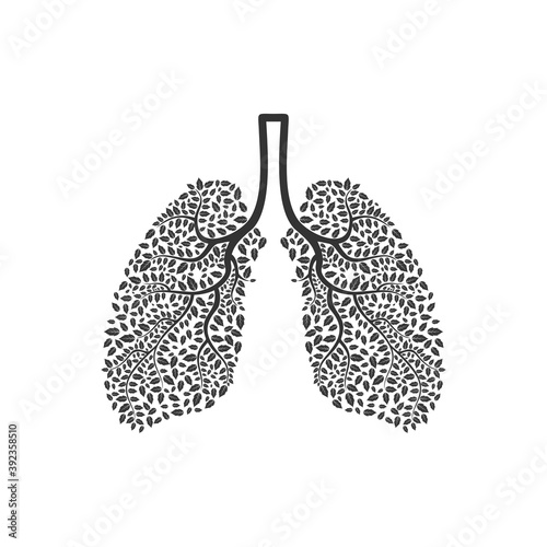healthy lung, lung care, human lungs, natural lungs logo template design vector