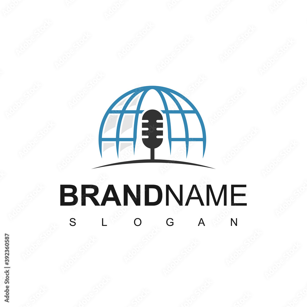 Global Podcast Logo Design Template