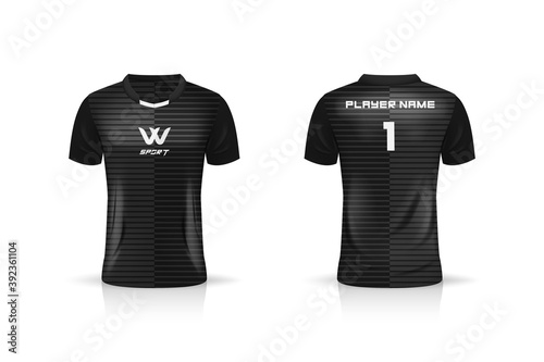 Specification Soccer Sport , Esport Gaming T Shirt Jersey template. mock up uniform . Vector Illustration design