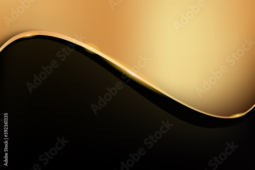 abstract black and golden curve 