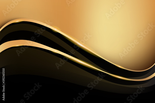 abstract black and golden curve 