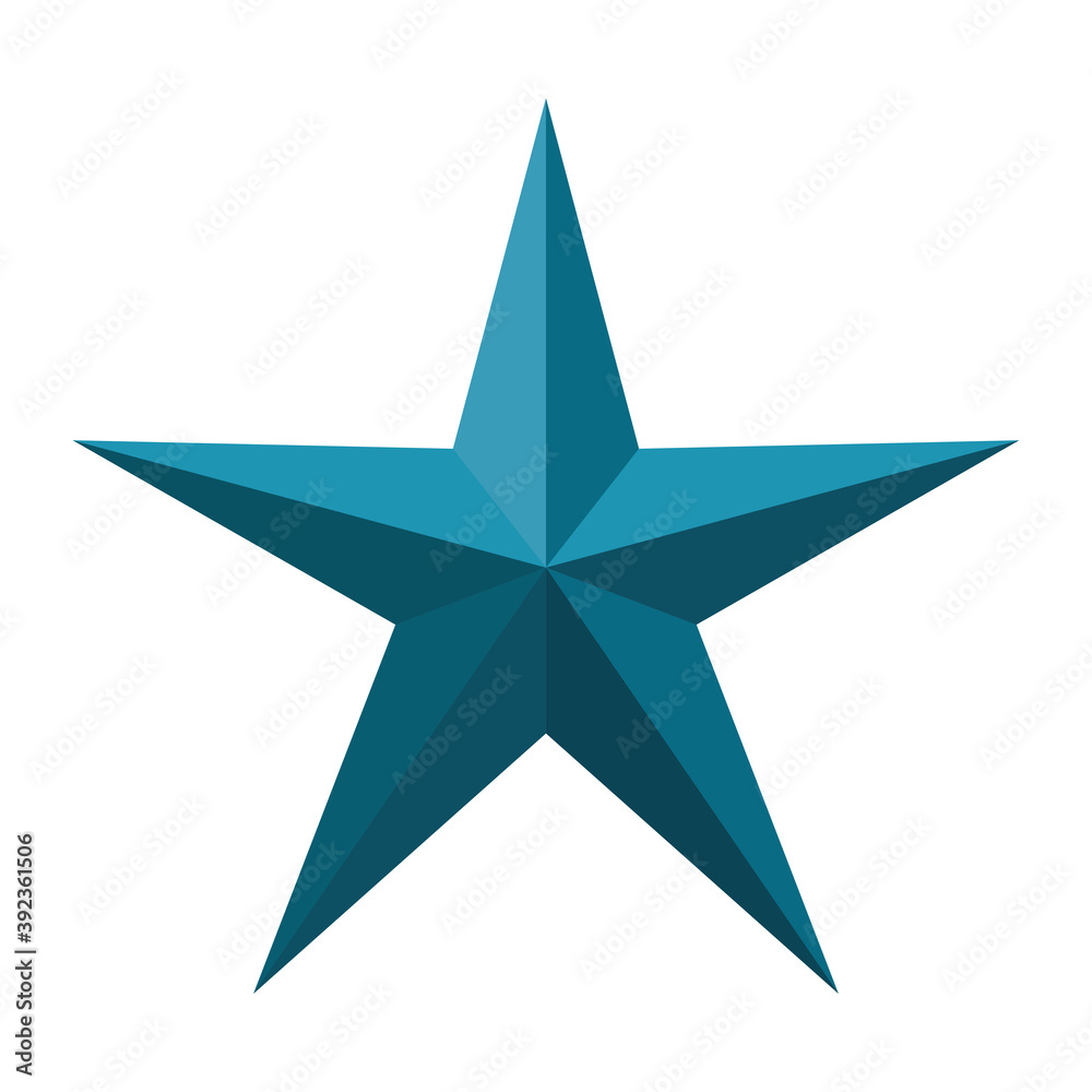 star with blue color and five points star with blue color and five points