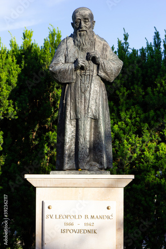 Saint Leopold Mandić, O.F.M. Cap. (Leopold of Castelnuovo), (12 May 1866 – 30 July 1942), a Croatian Capuchin friar and Catholic priest. A statue. photo