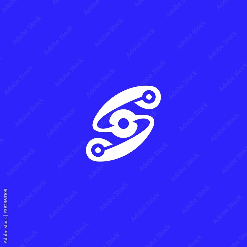 Creative modern Letter S logo. for business and technology. blue background. vector based icon template. Creative modern Letter S logo. for business and technology. blue background. vector based icon template.
