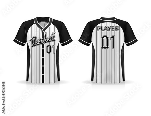 Specification Baseball T Shirt Mockup  isolated on white background , Blank space on the shirt for the design and placing elements or text on the shirt , blank for printing , vector illustration