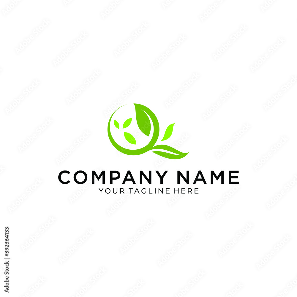 Q initial letter with leaf plant shape logo template, vector file eps 10 text and color is easy to edit