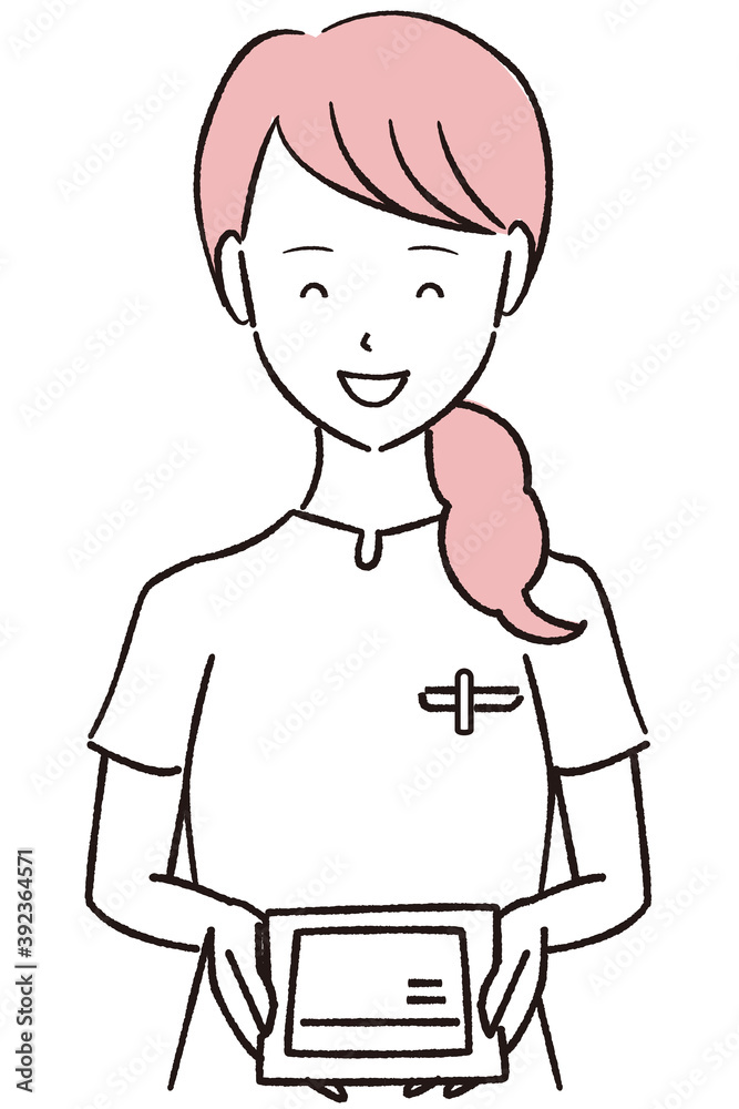 笑顔で薬を渡す薬剤師