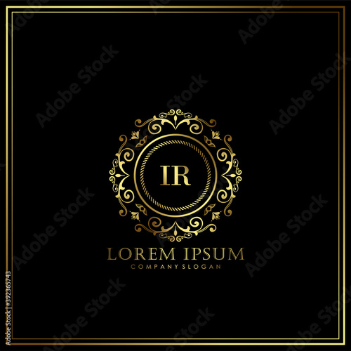 IR Initial Letter Luxury Logo template in vector art for Restaurant, Royalty, Boutique, Cafe, Hotel, Heraldic, Jewelry, Fashion and other vector illustration