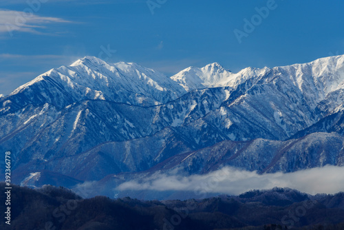 初冬の北アルプス 　長野県大望峠 © Kazuo Katahira