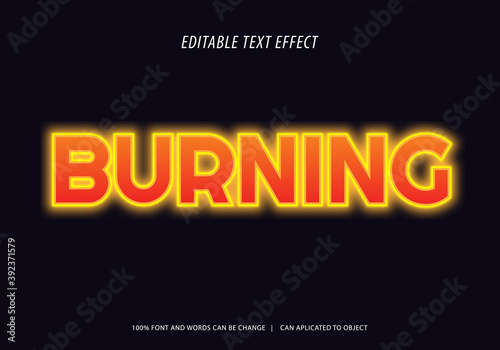 editable burning text effect