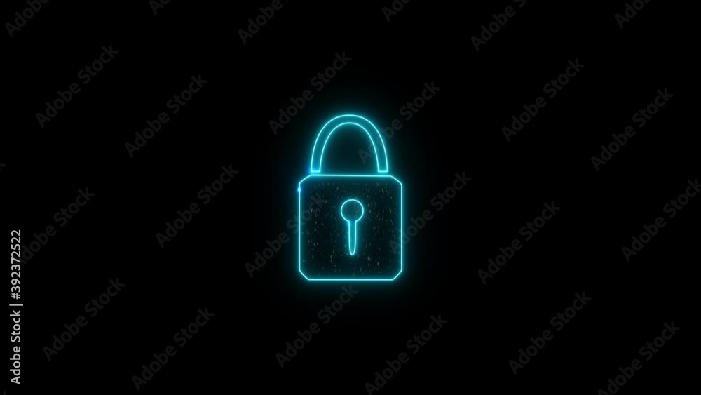 security lock binary digital paticle explosive colorful random number motion abstract technology background on black screen security lock binary digital paticle explosive colorful random number motion abstract technology background on black screen