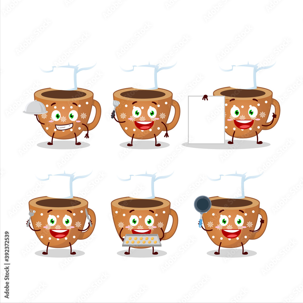 Cartoon character of coffee cookies with various chef emoticons Stock  Vector | Adobe Stock