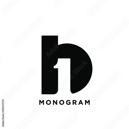 ONE b b1 1b 1 initial letter logo vector icon design isolated background