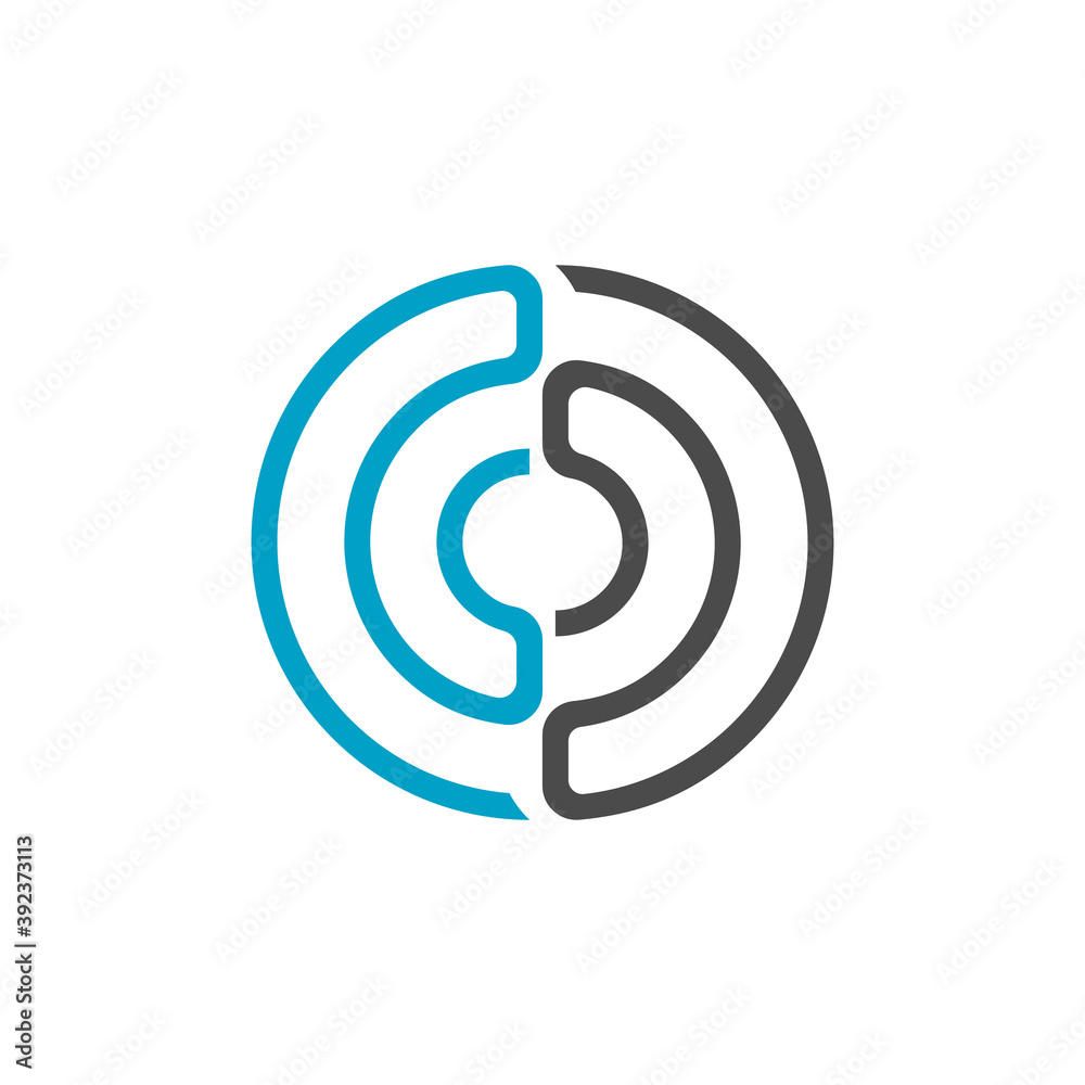 simple abstract modern circular thin line vector icon simple abstract modern circular thin line vector icon