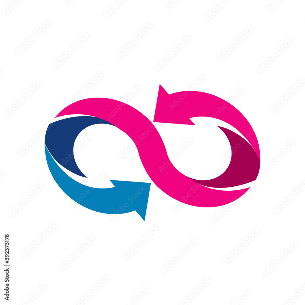 modern abstract infinity arrow sign vector icon modern abstract infinity arrow sign vector icon