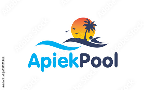 Creative innovation graphic vector for swimming pool Concept Logo Design