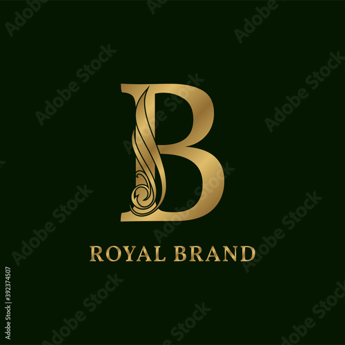 decorative letter B swirl luxurious alphabet for bridal, wedding, beauty care logo, personal branding image, make up artist,eye lash, nail art or any other royal brand and company