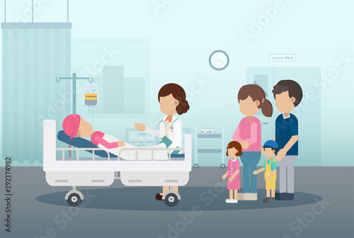 Chemotherapy room with patient