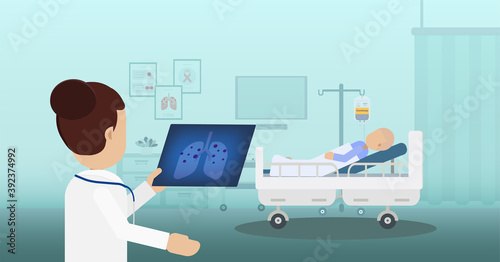 Chemotherapy room with patient
