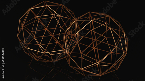Abstract 3D illustration for background design. Geometric shapes. 3D Rendering. 