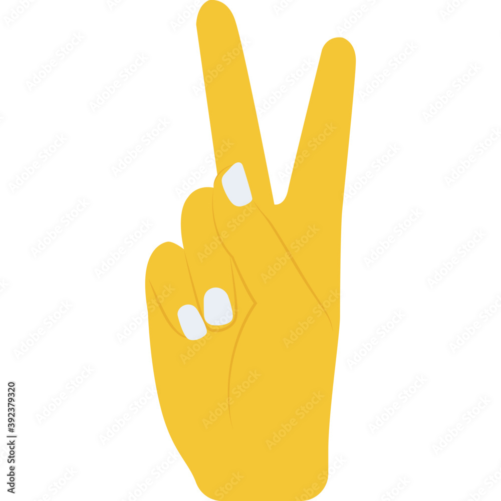 The gesture of hand two finger raised up
The gesture of hand two finger raised up