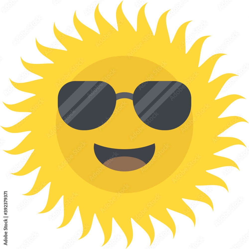 
A funny smiling sun wearing sunglasses
