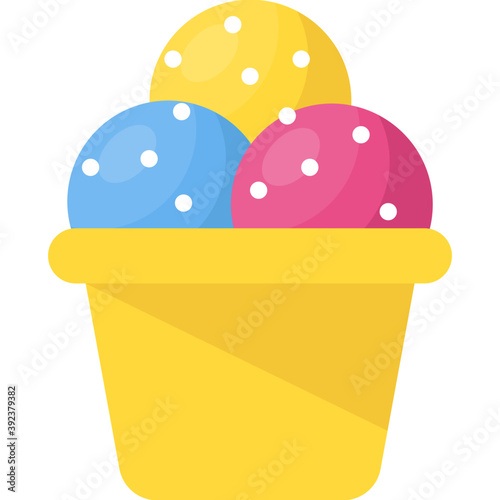 
An ice cream cup, frozen food 

