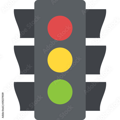 
Traffic signals for road safety, flat icon
