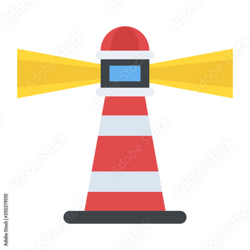 
A sea tower, lighthouse flat icon
